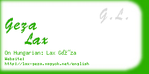 geza lax business card